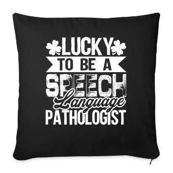 Lucky To Be Speech Language Pathologist - Sofa pillowcase 17,3'' x 17,3'' (45 x 45 cm) - black - Front