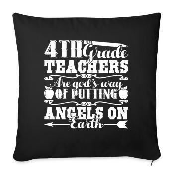 4th Grade Teacher God Made 4th Grade Teachers - Sofa pillowcase 17,3'' x 17,3'' (45 x 45 cm) - black - Front