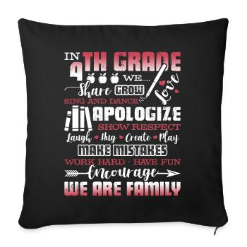 Things About 4th Grade Teacher - Sofa pillowcase 17,3'' x 17,3'' (45 x 45 cm) - black - Front