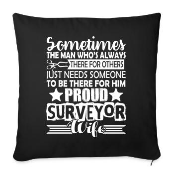 Surveyor Proud Surveyor Wife - Sofa pillowcase 17,3'' x 17,3'' (45 x 45 cm) - black - Front