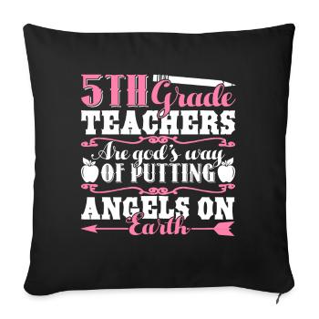 God Made 5th Grade Teachers - Sofa pillowcase 17,3'' x 17,3'' (45 x 45 cm) - black - Front