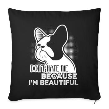 French Bulldog Dog Lover - Sofa pillowcase 17,3'' x 17,3'' (45 x 45 cm) - black - Front