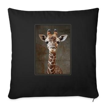 Giraffes Giraffe - Sofa pillowcase 17,3'' x 17,3'' (45 x 45 cm) - black - Front
