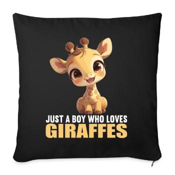 Giraffes Giraffe - Sofa pillowcase 17,3'' x 17,3'' (45 x 45 cm) - black - Front