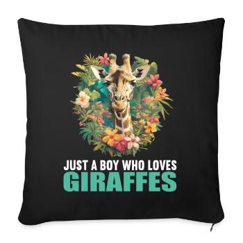 Giraffen Giraffe - Sofakissenbezug 45 x 45 cm - Schwarz - Vorne