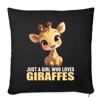 Giraffes Giraffe - Sofa pillowcase 17,3'' x 17,3'' (45 x 45 cm) - black - Front
