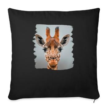 Giraffes Giraffe - Sofa pillowcase 17,3'' x 17,3'' (45 x 45 cm) - black - Front
