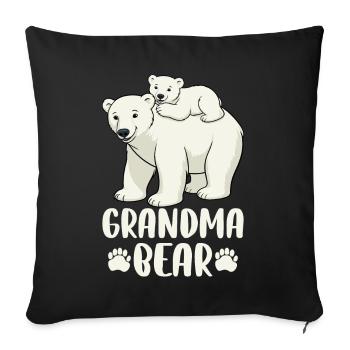 Grandma Bear - Sofa pillowcase 17,3'' x 17,3'' (45 x 45 cm) - black - Front