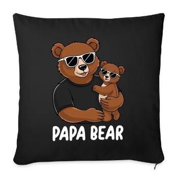Papa Bear - Sofa pillowcase 17,3'' x 17,3'' (45 x 45 cm) - black - Front