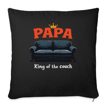 Dad King of the Couch Funny Dad Saying Fathers - Sofa pillowcase 17,3'' x 17,3'' (45 x 45 cm) - black - Front