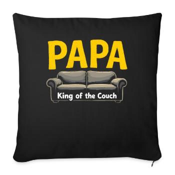 Dad King of the Couch Funny Dad Saying Fathers - Sofa pillowcase 17,3'' x 17,3'' (45 x 45 cm) - black - Front