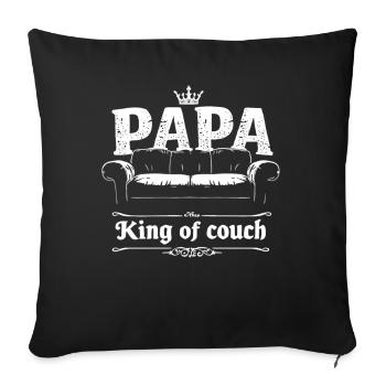 Dad King of the Couch Funny Dad Saying Fathers - Sofa pillowcase 17,3'' x 17,3'' (45 x 45 cm) - black - Front