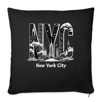 New York – Horizon de New York New York - Housse de coussin décorative 45 x 45 cm - noir - Devant