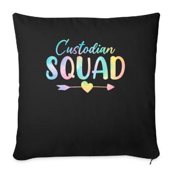 Custodian Squad Tie Dye Dienstmädchen Reinigungsschule - Sofakissenbezug 45 x 45 cm - Schwarz - Vorne