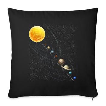 Planètes Science Physique Univers Soleil - Housse de coussin décorative 45 x 45 cm - noir - Devant