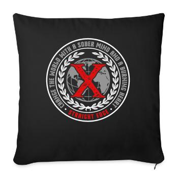 Vegan, Anti-drogues, Hardcore Punk Straight Edge - Housse de coussin décorative 45 x 45 cm - noir - Devant