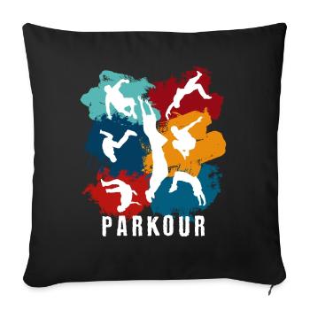 Parkour, Freerunning, Street Workout, Acrobatique - Housse de coussin décorative 45 x 45 cm - noir - Devant