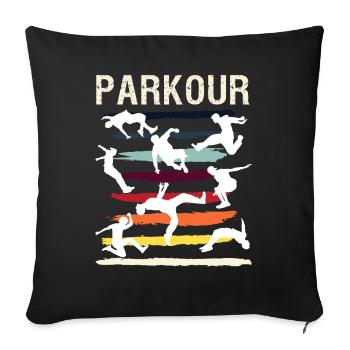 Parkour, Freerunning, Street Workout, Acrobatique - Housse de coussin décorative 45 x 45 cm - noir - Devant