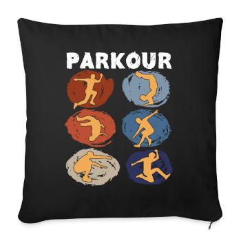 Parkour, Freerunning, Street Workout, Acrobatique - Housse de coussin décorative 45 x 45 cm - noir - Devant