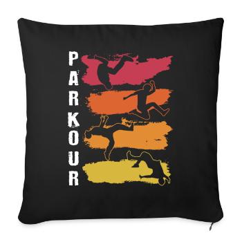 Parkour, Freerunning, Street Workout, Acrobatique - Housse de coussin décorative 45 x 45 cm - noir - Devant