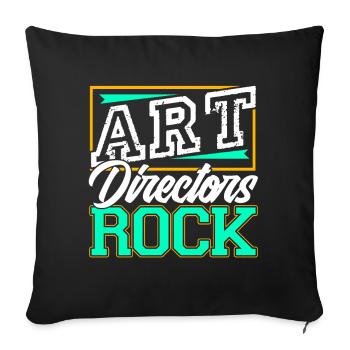 Art Directors Rock - Sofa pillowcase 17,3'' x 17,3'' (45 x 45 cm) - black - Front