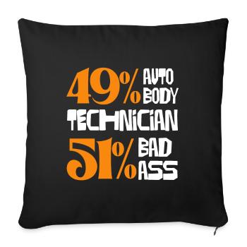 49% Car Mechanic 51% Bad Ass Humor - Sofa pillowcase 17,3'' x 17,3'' (45 x 45 cm) - black - Front