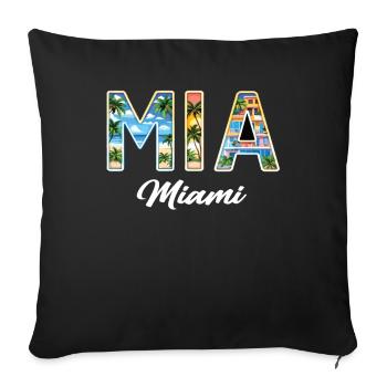 Miami Mia Miami – Ambiance tropicale pour les fans des États-Unis - Housse de coussin décorative 45 x 45 cm - noir - Devant
