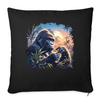 Gorillas Gorilla - Sofa pillowcase 17,3'' x 17,3'' (45 x 45 cm) - black - Front