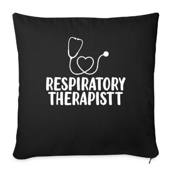 Atemtherapeut Peds RT Respiratory - Sofakissenbezug 45 x 45 cm - Schwarz - Vorne