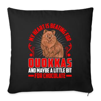 Battements de cœur pour Quokka Marsupial Quokka - Housse de coussin décorative 45 x 45 cm - noir - Devant