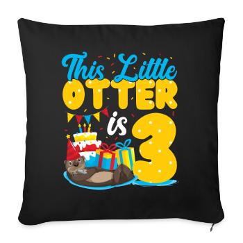 Anniversaire de la loutre Cette petite loutre - Housse de coussin décorative 45 x 45 cm - noir - Devant