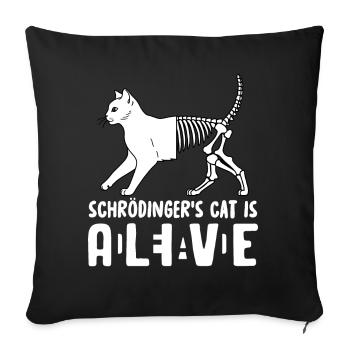 Le chat de Schrödinger mort et vif - Housse de coussin décorative 45 x 45 cm - noir - Devant
