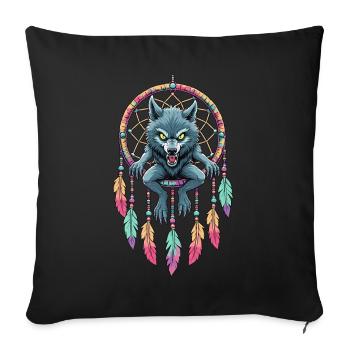 Dreamcatcher Werewolf - Sofa pillowcase 17,3'' x 17,3'' (45 x 45 cm) - black - Front