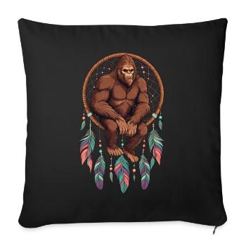 Dreamcatcher Bigfoot - Sofa pillowcase 17,3'' x 17,3'' (45 x 45 cm) - black - Front