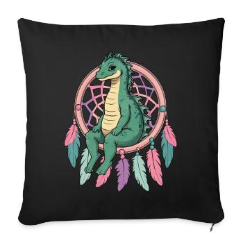 Dream Catcher Loch Ness Monster - Sofa pillowcase 17,3'' x 17,3'' (45 x 45 cm) - black - Front