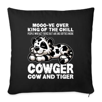 MOOO-VE SUR LE ROI DU FROID - VACHE ET TIGRE - Housse de coussin décorative 45 x 45 cm - noir - Devant