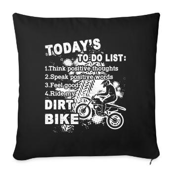 Dirt Bike Ride My Dirt Bike - Sofa pillowcase 17,3'' x 17,3'' (45 x 45 cm) - black - Front