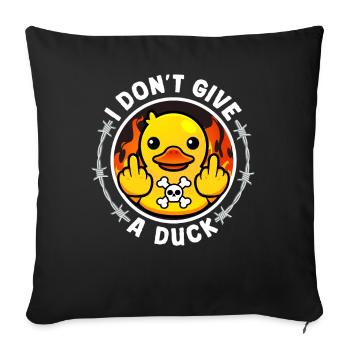 grossier drôle disant « Duck You » Tenue - Housse de coussin décorative 45 x 45 cm - noir - Devant