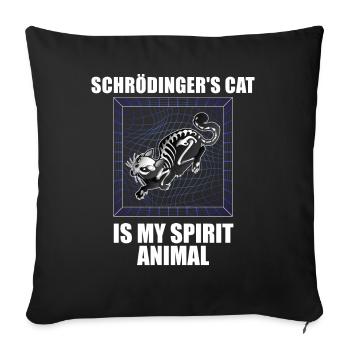 Le chat de Schrödinger : Funny Science - Housse de coussin décorative 45 x 45 cm - noir - Devant