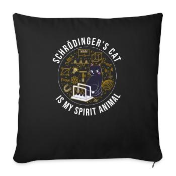 Le chat de Schrödinger : Funny Science - Housse de coussin décorative 45 x 45 cm - noir - Devant