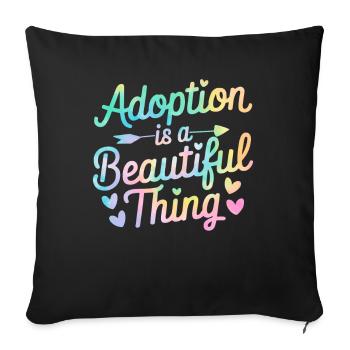 L’adoption est une belle chose Tie Dye drôle - Housse de coussin décorative 45 x 45 cm - noir - Devant