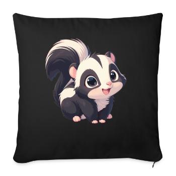 Mouffettes Mouffette - Housse de coussin décorative 45 x 45 cm - noir - Devant
