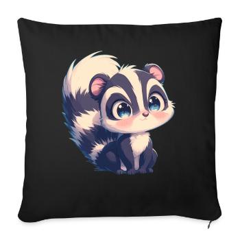 Mouffettes Mouffette - Housse de coussin décorative 45 x 45 cm - noir - Devant
