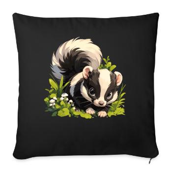 Mouffettes Mouffette - Housse de coussin décorative 45 x 45 cm - noir - Devant