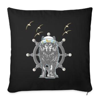 Hund segeln Segelschiff maritim Hunde Matrosen - Sofakissenbezug 45 x 45 cm - Schwarz - Vorne