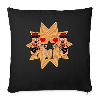 Peanut Musician Guitarist Guitarist Peanuts - Sofa pillowcase 17,3'' x 17,3'' (45 x 45 cm) - black - Front