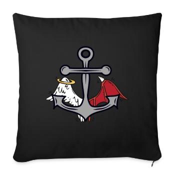 Anker Seefahrt Seemann okkult spirituell - Sofakissenbezug 45 x 45 cm - Schwarz - Vorne