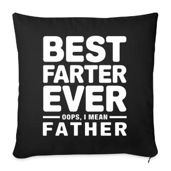 Pet Dire Péter Papa Chiots Drôle Pet Cadeau - Housse de coussin décorative 45 x 45 cm - noir - Devant