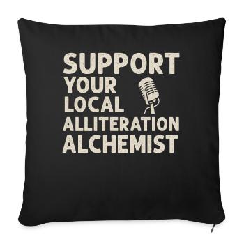 Poésie Slam Jeu de mots Guerrier Slam Poésie - Housse de coussin décorative 45 x 45 cm - noir - Devant