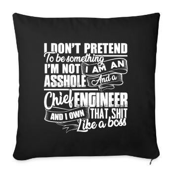 Chief Engineer I am A Chief Engineer - Sofa pillowcase 17,3'' x 17,3'' (45 x 45 cm) - black - Front